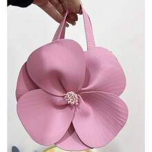Women's Floral Clutch Purse PU Leather Flower Evening Bags Party Prom Handbag Wedding Crossbody Bucket Purse - 粉色 - 查看 6