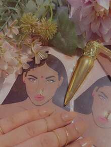 1PC Gold Nose Ring Hoop 3 Stone Purple Piercing Body Piercing Ava's Accessory Box Jewellery - Gold - View 2