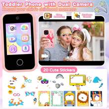 2.8 英寸益智玩具手机，适合 3-12 岁儿童，带触摸屏、学习游戏和音乐播放器、32GB 内存，适合男孩女孩的手机礼物（复活节礼物和派对礼品）