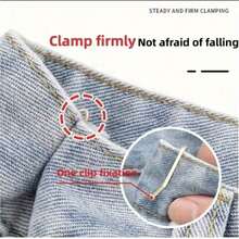 4/8pcs Invisible Waist Cincher Metal Clips - Adjustable, Shorten Pants Length, Hem Shortener, Fashion Jeans & Clothing Accessory, Easy To Use, Comfortable & Versatile - Multicolor - View 2