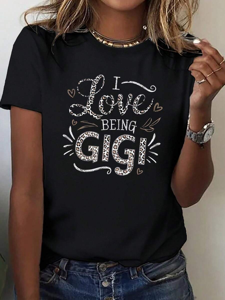 Plus Size I Like Being Gigi Women T-Shirt Comfortable Edition Women Size L-3XL 4XL 5XL - màu đen - Xem 1