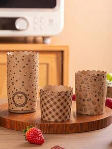 50 قطعة أكواب خبز ورقية صغيرة من الكرافت البني، بطانة ورقية للمافن والكب كيك، غير قابلة للتسرب، للاستخدام مرة واحدة بكميات كبيرة، مناسبة لحفلات الزفاف وعيد الميلاد والتخرج والحلويات