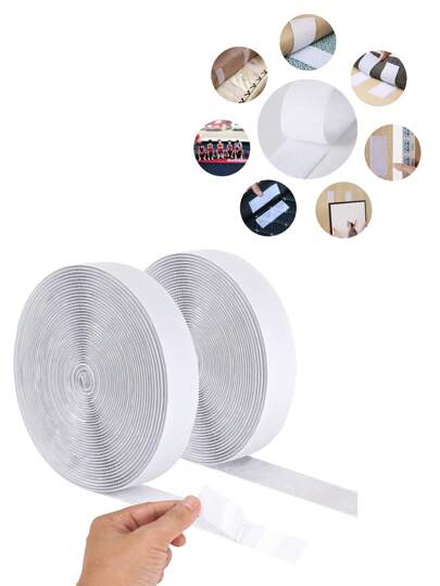 Chiusure a strappo biadesive, con retro adesivo, antiscivolo, nastro di fissaggio, ganci e asole, adatto per tappeti, zanzariere, decorazioni murali, accessori per auto, cuscini per divani, prese elettriche, tovaglie, telecomandi, colore bianco