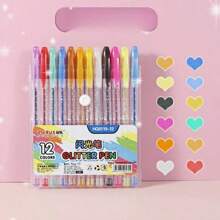 Sanrio 12pcs/18pcs/24pcs/36pcs/48pcs Colorful Glitter Gel Pens, Multicolor Ball Pens Set, Highlights/Marker Pens For Drawing, Journaling, Coloring, Art Supplies, Creative Stationery, Gifts For Kids, Students, Holidays, Pens, Gel Pens, Stationery, Pens, Gel Pens, Glitter Pens, Gel Pens, Colouring Pens, Glitter, Back To School