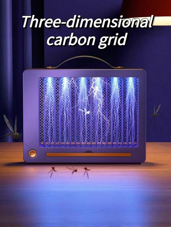 1pc Purple Light Mosquito Trap And Killer Lamp Suitable For Home/Commercial/Outdoor Rechargeable Wall-Mounted Mosquito Trap ABS Material Lightweight And Beautiful Adopts Multi-Dimensional Three-Dimensional Mosquito Trap Technology Stable Band High Capture Rate Three-Layer Mesh Surface Safety Protection Built-In 1200 MAh Battery Long-Lasting Battery Life Comes With TPYE-C Charging Cable