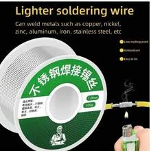 100克1.0毫米打火机焊锡丝全新打火机不锈钢焊锡丝一次性铜铁镍电池极片焊接通用焊锡丝多用途焊锡丝 - 无铅金属，非常适合打火机和一般焊接需求