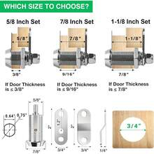 2 Pack Tool Box Lock With Keys, 5/8" Cabinet Lock Cam Lock Keyed Alike, Toolbox Lock Replacement Lock For Mailbox RV Storage Door With Manual, Zinc Alloy (2Pack,5/8 Inch) - Chrome -5 Pack - View 8