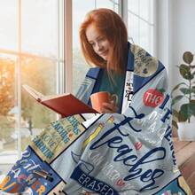 Teacher Appreciation Gifts , Best Teachers Day Gifts From Student, End Of Year Teachers Gift Idea, Teacher Gifts For Graduation Birthday Back To School Blanket,Super Soft Flannel Printed  Blanket,As Birthday Gifts, Family, Wedding, Souvenir Blankets, Polyester Blankets Suitable For All Seasons, Washable, Machine Washable, Lightweight, Breathable, Comfortable, Warm, Unique, 280gsm For Him, Her Personalized Ideal Gifts For Her, Him,  Perfect Nap, Camping, Travel, Home, Daily Life, Office Decoration, Birthday, Anniversary, Valentine's Day, Thanksgiving, Christmas, Halloween, Mother's Day, Father's Day, Wedding, New Year Gifts ,Sofa,Bed,Car,Bedroom,Living Room,Office,  Outdoor Camping, Beach,Wall Decoration - 彩色 - 查看 4