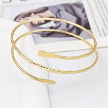 Set de 6 pulseras minimalistas de metal geométrico, diseño exagerado de hoja, adecuado para playa, vacaciones, estilo callejero