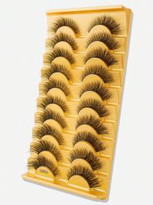 10 Pairs Transparent Criss-Cross False Eyelashes, Reusable, Delicate & Soft 3D Faux Mink Fur Fluffy Striped Lashes, Suitable For Daily And Party Makeup