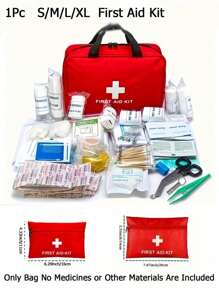 Portable First Aid Kit, Suitable For Home, Outdoor Emergencies, Camping And Hiking Survival, Medical Emergency Kits Organizer Outdoor Household Medicine Pill Storage Bag, No Medicines Or Other Materials Are Included