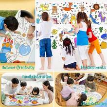 5 Cuộn Giấy Vẽ Doodle, Cuộn Giấy Vẽ Siêu Dài, Cuộn Graffiti, Có Thể Cắt Được, Thích Hợp Để Tô Màu Và Vẽ Tranh, Quà Tặng Năm Mới, Quà Tặng Halloween & Giáng Sinh - trắng - Xem 6