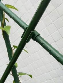 10/50Pcs Plant Support Trellis Connectors - Plastic Cross Buckle Climbing Pillar Accessories, High Firmness Durable With Link Stuts For Garden Frame Rod Grafting, Green Plant Trellis System, Trellis For Climbing Plants - Multicolor - View 4