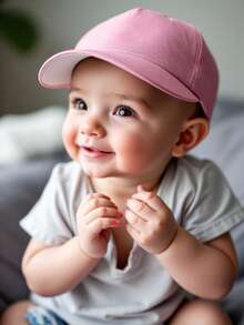 1Pc Infant Baby Toddlers Kids Hat Solid Color Adjustable Baseball Cap For Baby Boys And Girls, Outdoor Sun Ion Hat,Suitable For Outdoor, Sports, Travel Vacations, Birthday Gifts - Multicolor - View 4