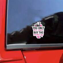 3-Inch Vinyl Sticker, Easy To Apply, Waterproof And Grease-Proof, Clear Pattern. "Essential Cosmetic Sticker - 'You Only Live Once, Buy The Makeup'! Stylish Slogan With Makeup Tool Graphics, Fashionable And Eye-Catching, Helps Unleash Your Charm. Reusable Sticker, Applicable To Car, Bumper, Laptop, Water Bottle, Books And More.