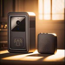 1 件装智能可视门铃，带 WiFi 遥控功能，适合家庭使用。它具备监控、视频对讲和高清红外夜视功能。支持家庭 APP 共享，超长待机时间，并支持钻孔或粘贴等便捷安装方式。它还支持魔法变声功能，提升独居人士的舒适感。