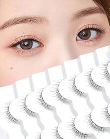 Natural Lashes Short Lashes Natural Eyelashes Natural Look False Eyelashes Wispy Lashes For Samll Eyes Fake Eyelashes 10 Pairs 10mm Bluebell