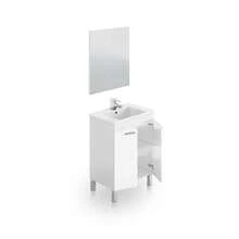 Duehome Armário de banheiro Liz 60 com espelho - Branco brilhante - Ver 3