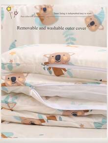 2婴儿床周长120厘米/47.24英寸，180厘米/70.86英寸，白色新生儿卡通刺绣软垫包，儿童防撞条，防摔围栏 - 彩色 - 查看 6