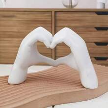 1pc Love Hand Gesture Decoration, Heart Finger Sculpture Modern Art Figurine Personalized Hand Decor, Creative Wedding Table Centerpiece, Valentine Or New Year Gift