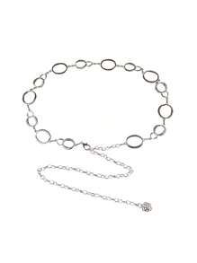 1pc Vintage Metal Waist Chain Fashion Accessory For Women, Versatile Waist Decoration