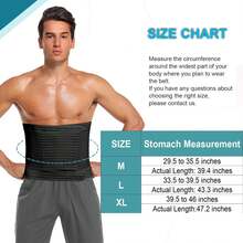 Faja abdominal para hombres y mujeres - Faja para después de cirugía, banda de compresión ajustable, faja abdominal, cinturón de soporte para hernia - Negro - Ver 9
