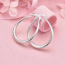 Exquisites 1 Paar 925 Sterling Silber Personalisierte Retro-Textur U-förmige Creolen für Frauen Mode Charm Schmuck Party Boho Geschenk Paar