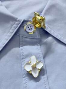 2pcs Button Cover For Shirt Flower Cufflinks Covers Flower Sleeve Button Clip On Button For Dress Wedding Tux Decoration Button Clothing Accessories Gifts