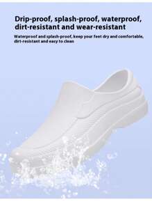 New Waterproof Food Service Shoes, Outdoor Slip-Resistant Work Shoes, Lightweight, Slip-On, Rainy Day Shoes