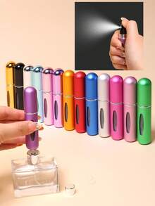 5 件 0.17 盎司迷你香水雾化器，底部填充旅行便携式香水喷雾瓶，香水香味泵盒，香水空喷雾瓶，适合旅行和外出