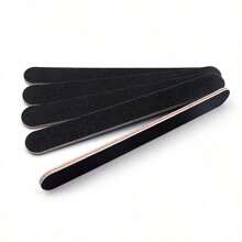 1pcs 100/180 Grit Double Sided Nail File, Straight Black Nail File