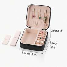 New- All Travel Jewelry Case, To Go Portable Jewelry Box, Travel Jewelry ,Portable Jewellery Storage Holder For Rings Earrings Necklace, Gifts For Girls Women -Black - A1 - Black - 查看 3