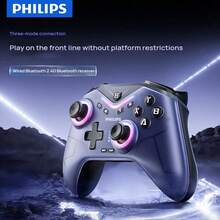 PHILIPS Controlador de juego DLK5070 Panel magnético extraíble Giroscopio de seis ejes incorporado Sensación suave Antivibración estable Cambio de modo flexible Gatillo Hall doble Gris y negro - Gris negro - Ver 6