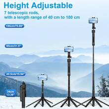 Auto Face Tracking Tripod 360° Rotation - Auto Tracking Phone Holder With Remote, Smart Shooting Phone Stand Moving Tripod For Phone Content Creator Essentials For Video Vlog Live Stream, No App - Black - View 5