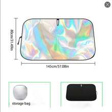 Car Windshield Sunshade, Summer Heat Insulation Sunshade Front Window Can Be Folded Sunshade-UV Protection And In-Car Cooling, Suitable For Most Vehicles