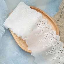 1 码彩色棉质刺绣花朵蕾丝花边、服装、包包、家居装饰 DIY 配件