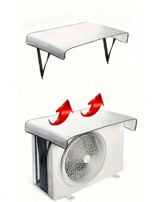 1 pezzo Copertura a doppio strato per unità esterna del condizionatore d'aria, protezione da pioggia e sole, design a risparmio energetico per proteggere efficacemente l'unità esterna dall'invecchiamento