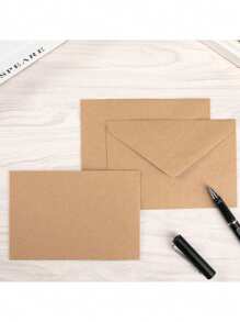 50 piezas de sobres de papel kraft mini, sobres de kraft marrón adecuados para tarjetas de felicitación y tarjetas de presentación [10.5cm X 7cm]