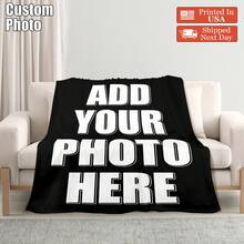 Customized Blankets & Flannel Personalized Photo And Text/Name Blankets,   Personalized Soft And Comfortable Blankets, Customized Special Photo And Text/Name As Birthday Gifts, Family, Wedding, Souvenir Customized Blankets, Blankets Suitable For All Seasons, Washable, Machine Washable, Lightweight, Breathable, Comfortable, Warm, Comfortable Customization, Unique, 280gsm For Him, Her Personalized Ideal Gifts For Her, Him, Family, Boyfriend, Girlfriend, Father, Family, Mother, Lover,  Daughter,   Son,  Grandfather,    Grandmother, Friend, Classmate, Pet.  Perfect Nap, Camping, Travel, Home, Daily Life, Office Decoration, Birthday, Anniversary, Valentine's Day, Thanksgiving, Christmas, Halloween, Mother's Day, Father's Day, Wedding, New Year Gifts,Sofa,Bed,Car,Bedroom,Living Room,Office,  Outdoor Camping, Beach,Wall Decoration - 彩色 - 查看 3