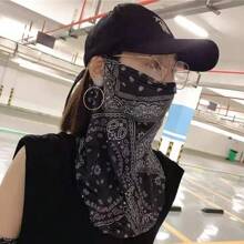 Lightweight Breathable Ice Silk Sun Protection Face Mask, Outdoor Neck Gaiter With Ear Loops, Unisex