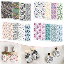 DONQE 美丽植物图案印花水转印纸，制作软陶瓷耳环，双面水粘土转印贴纸 DIY 手工模具