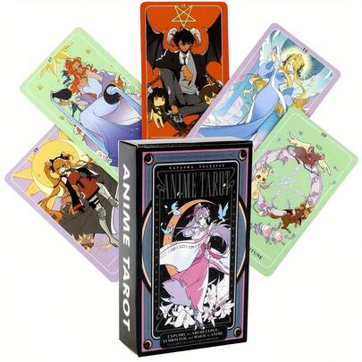 1 pieza Tarot de anime - Baraja completa en inglés, cartas de juego de mesa
