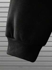 Conjunto de moletom com capuz e bolso com cordão masculino, 2 peças, com estampa da letra K, calça com bolso e blusa de moletom