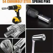 1Set Adult Men's Super Universal Sleeve Tool Two Pieces Set - Equipped With Connecting Rod, Handle Set With Electric Drill Adapter, Cool Gadget, Universal Hardware Torque Wrench Head Kit, Socket Wrench Steel 7-19mm Wrench, Key Portable Manual Tool, Repair Wrench, Birthday Gift For Dad, Husband, Men