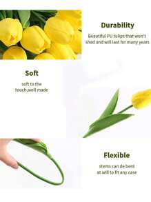 3 pezzi di fiori artificiali di tulipano, adatti per decorare casa, soggiorno, camera da letto, ufficio, scrivania, giardino, feste, regali per vacanze