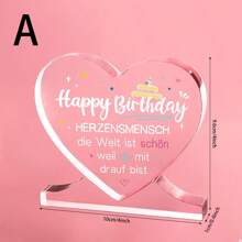 Regalo de cumpleaños Juratar para mujeres, regalo de cumpleaños con forma de corazón de acrílico, regalo de cumpleaños para novia, mejor amiga, novio, mamá, papá, colega, hermana
