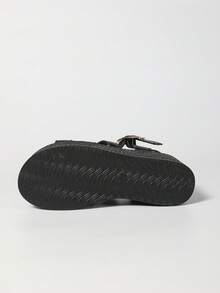 Women's Platform Multi-Strap Sandals, Fashion Dark-Colored Wedge Heels,Spring Summer Outfits - Black - View 7