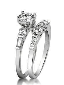 Set de 2 anillos con circonita cúbica elegante para mujer, joyería para San Valentín, boda, aniversario, fiesta