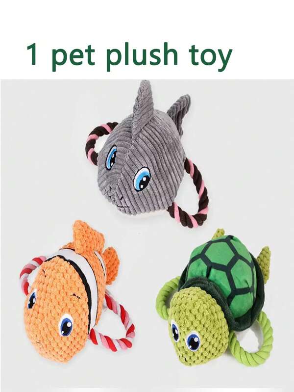 1pc Turtle Shaped Pet Dog Chew Toy For Boredom Relief & Teeth Cleaning