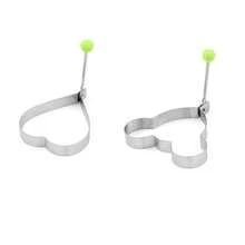 1-10 件不锈钢鸡蛋烹饪圈，E 鸡蛋模具形状：心形、花朵、熊形、大象、苹果形、马形、鸡形、星形、老鼠形、圆形，适用于厨房早餐